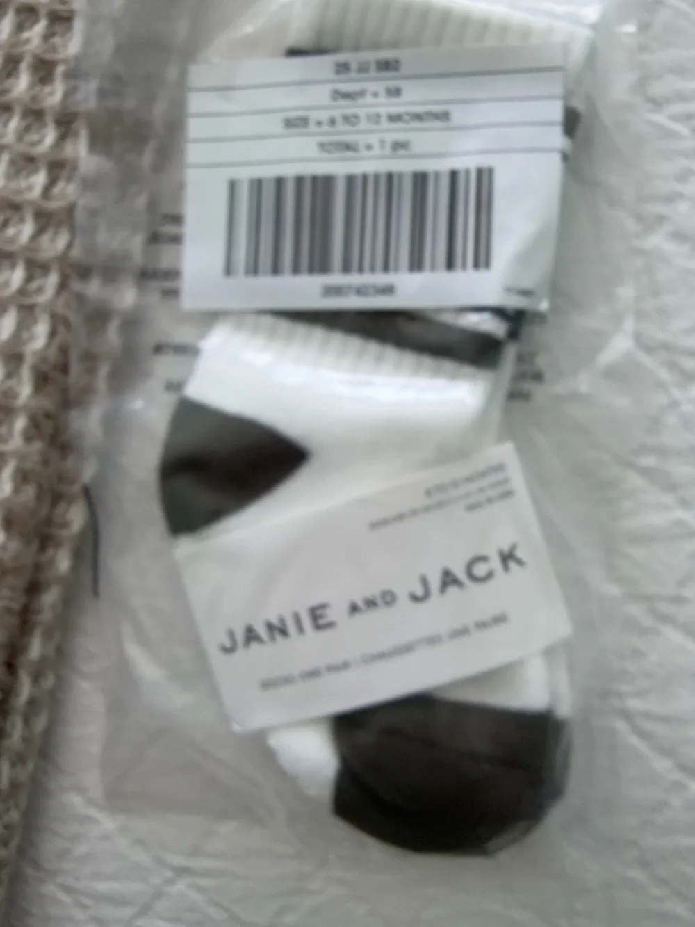 Janie and Jack baby socks with dog 6 to 12 months NWT